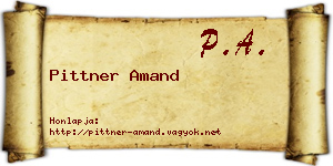 Pittner Amand névjegykártya